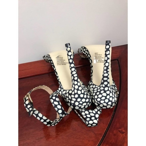 Polka Dot Ankle Strap Heels 9 #0109 #005 - Picture 6 of 11